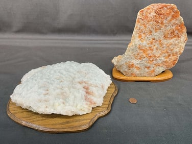 Large Fluorite Druzy & Orange Calcite