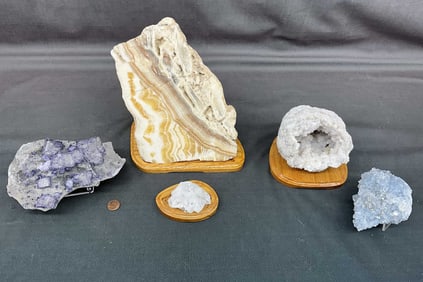 Banded Onyx, Geode, Elmwood On Druzy