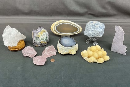 Fluorite, Agate, Calcite, Selenite