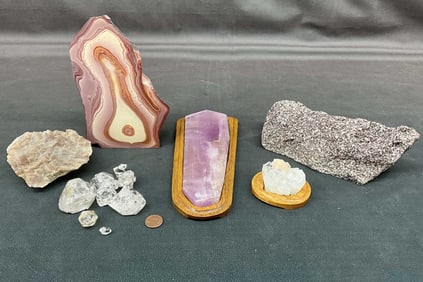 Garnet In Matrix, Ryolite, Kunzite
