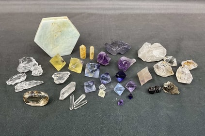 Beryl Slice, Fluorite, Quartz, Herkimer Diamonds