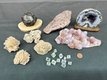 Raw Garnet, Cactus Quartz, Geode