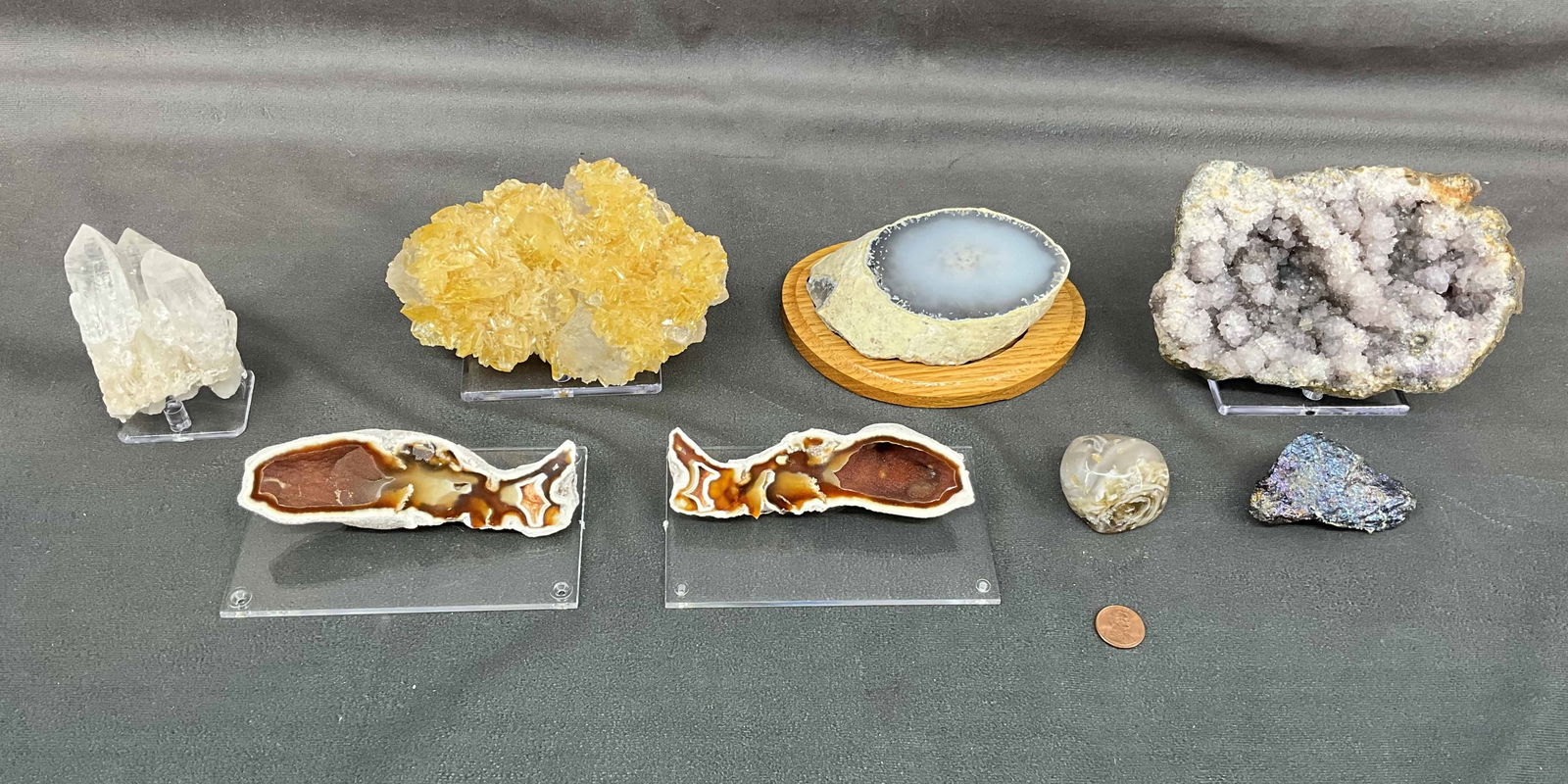 Agate, Grey Druzy, Selenite on Halite (1 of 11)