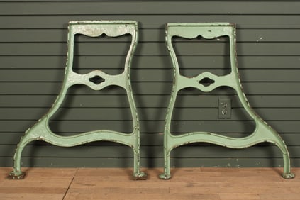 Pair Antique Cast Iron Machine Base Legs
