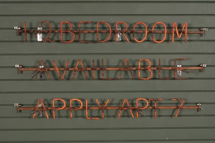 Wrought Iron Tenancy Sign, Typography Art