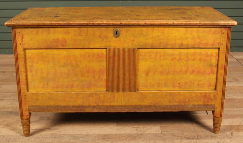 19th C. American Grain Painted Blanket Chest