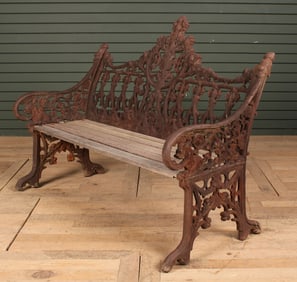 Gothic Style Cast Iron Bench