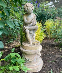 Terra Cotta Cupid Garden Statue