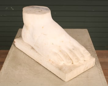 Neoclassical Carved Marble Foot, Garden Decor
