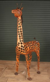 Vintage Figural Folk Art Giraffe Sculpture
