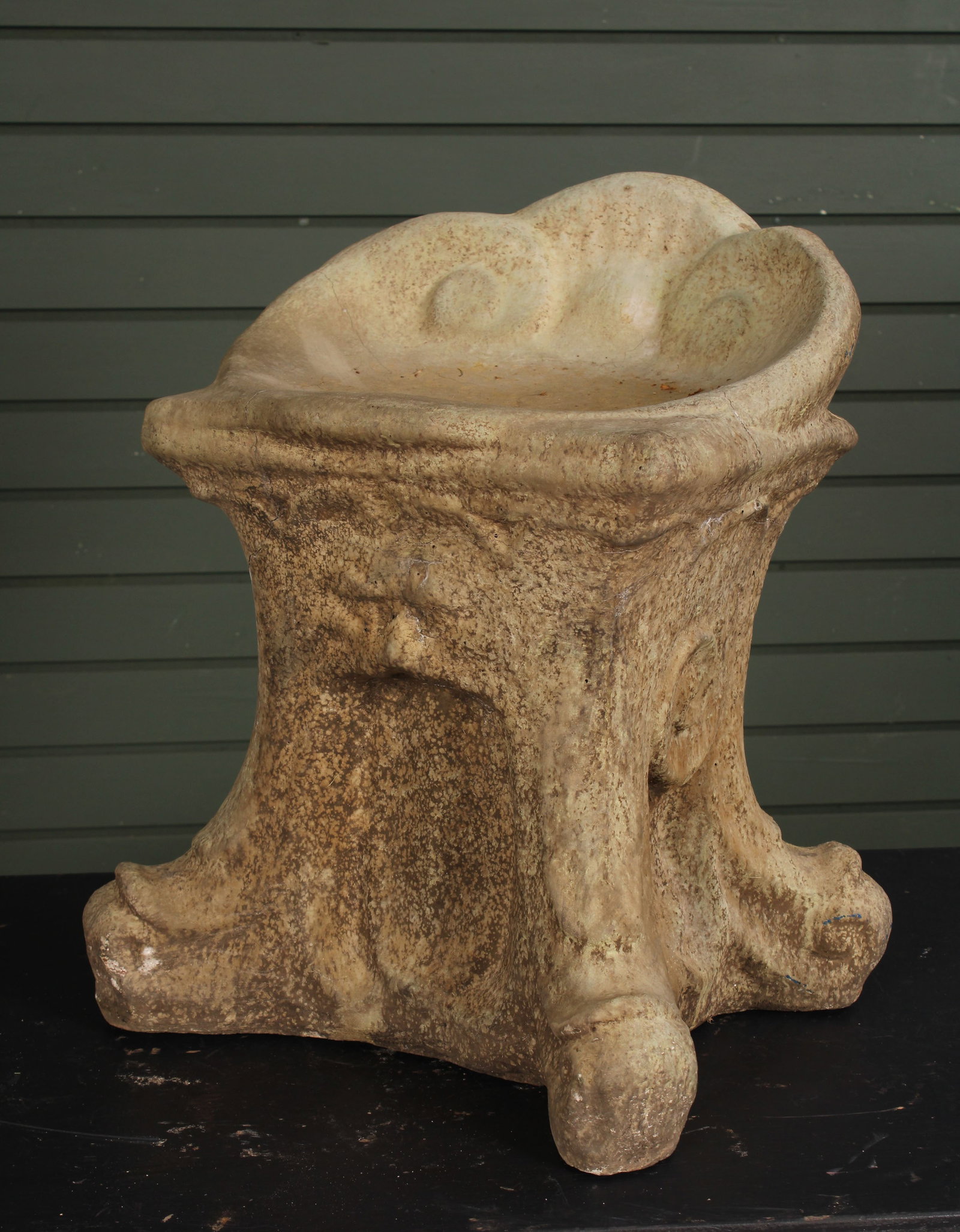 Cast Sandstone Grotto Chair: Cast Sandstone Grotto Chair. Size: 17"H x 15"W x 15"D