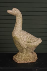 Carved Stone Goose, Garden Decor