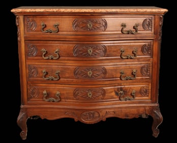 French Marble Top Dresser, Fossil Inclusion