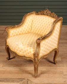 Petite LXV Carved Wood Bergere