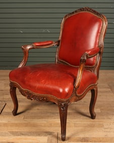Louis XV Style Leather Chair