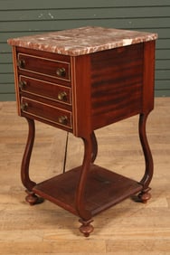 19th C Marble Top Side Table