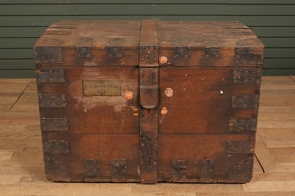 19th C. Campaign Style Travel Trunk