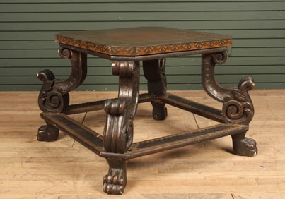 Beaux Arts Style Marble Top Coffee Table