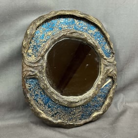 Line Vautrin Style Bronze Frame Mirror