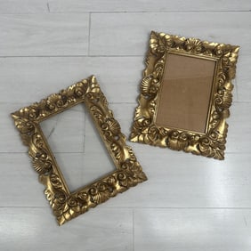 Pair Gilded Carved Wood Frames