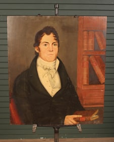 Folk Art, Primitive Portrait, Mid 19th C.