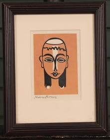 Signed Hankins, Mid Century Portrait Litho