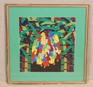 Modernist Chines Duck Print, Color Block