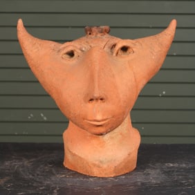 Terracotta Abstract Bust Sculpture
