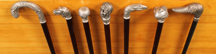 Group of Metal Grip Canes
