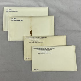 4 1970's Uncirculated U.S. Coin Currency Sets
