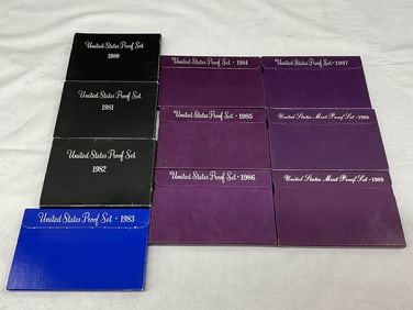 Complete 1980's U.S. Coin Currency Proof Sets
