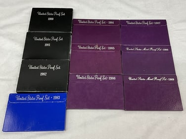 Complete 1980's U.S. Coin Currency Proof Sets