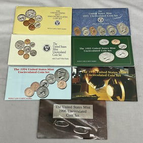 1990's Uncirculated U.S. Coin Currency Coin Sets