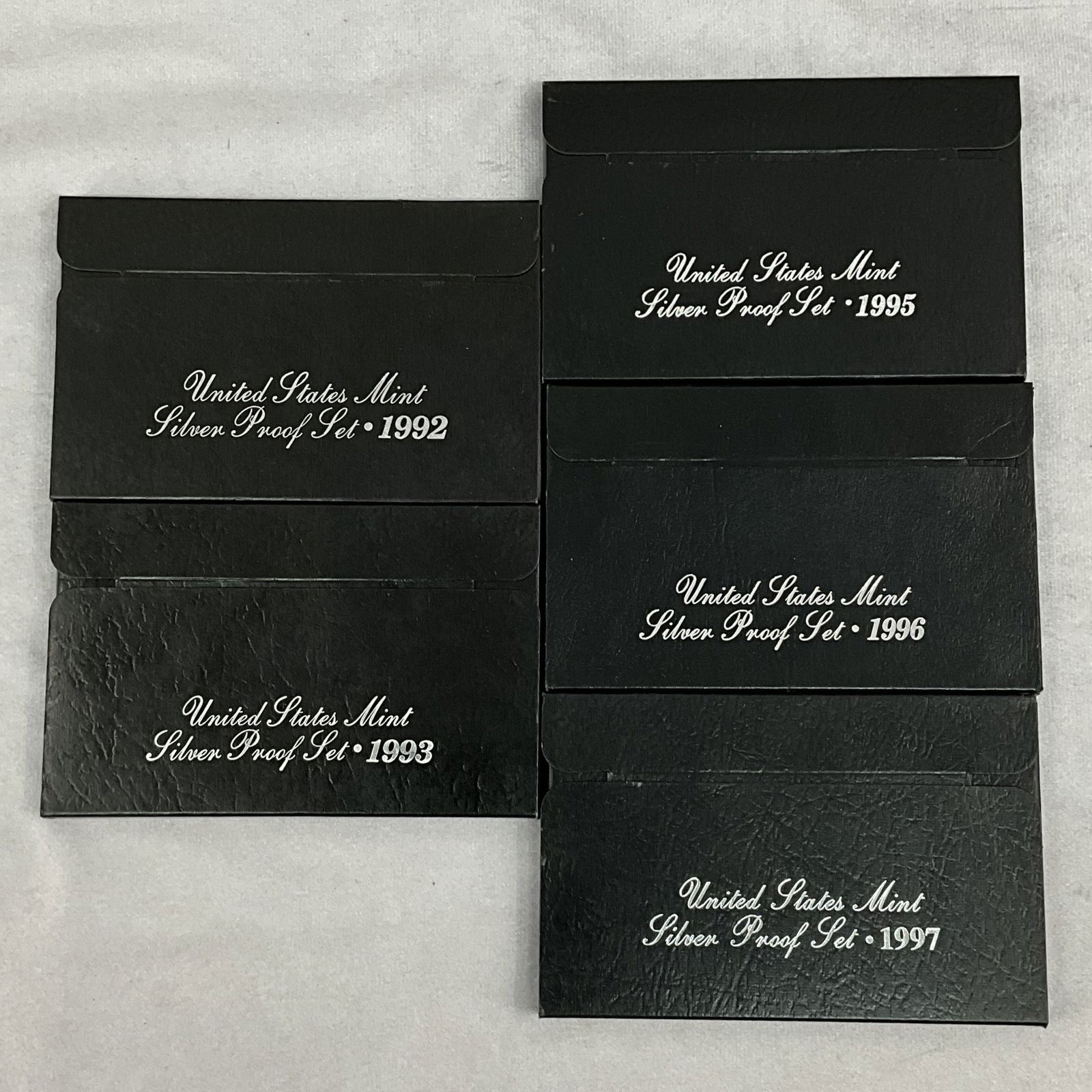 1990's Silver Proof Coin Sets, 5 Boxes (1 of 6)