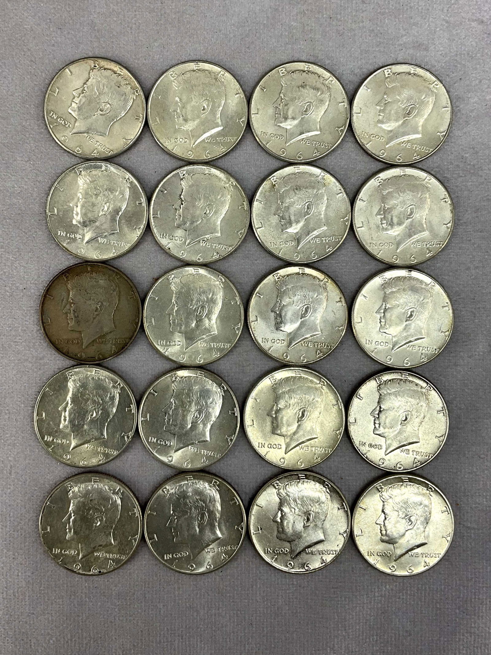 1964 U.S. Coin Currency JFK Half Dollars, 20 (1 of 3)