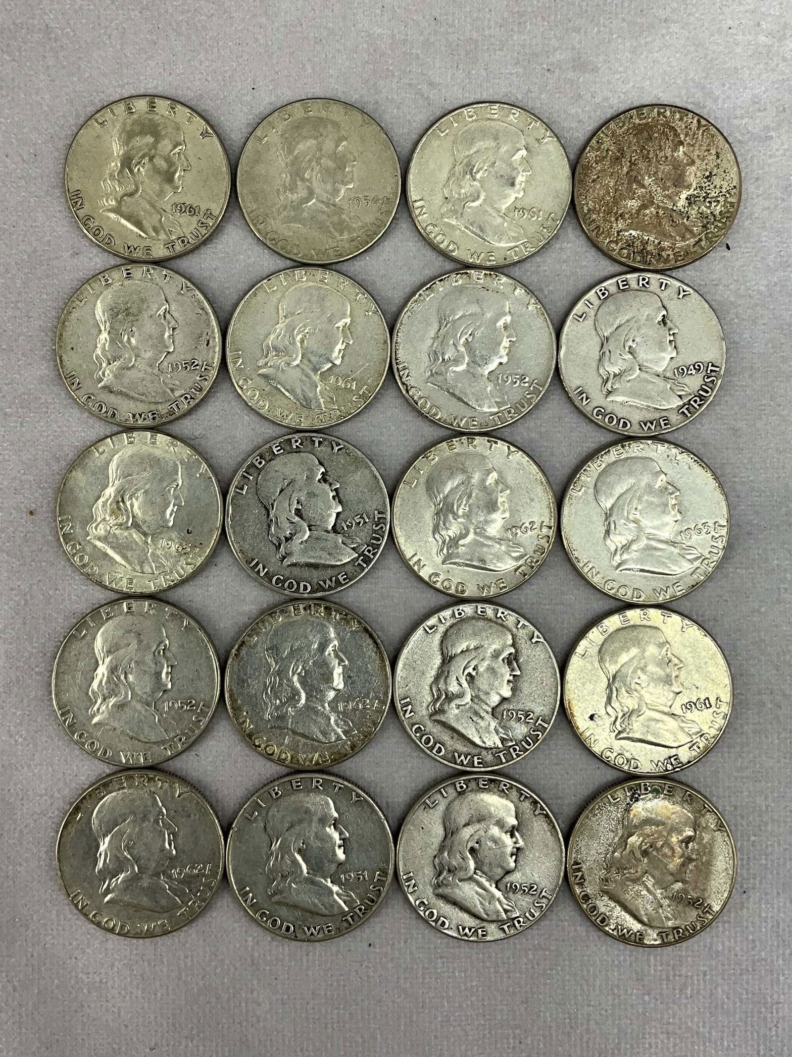 1950's & 1960's Ben Franklin Half Dollars, 20 (1 of 4)