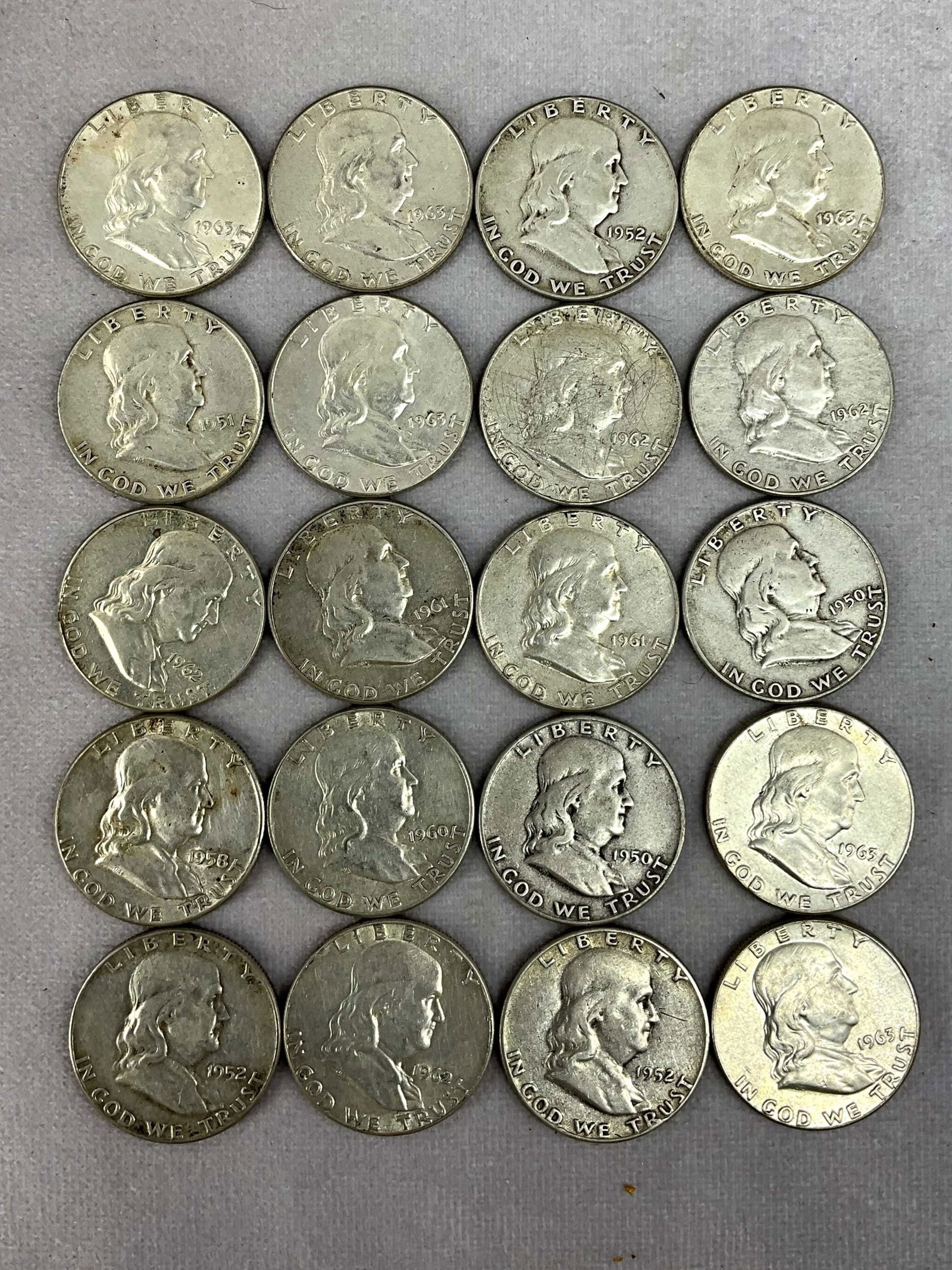 1950's & 1960's Ben Franklin Half Dollars, 20 (1 of 4)