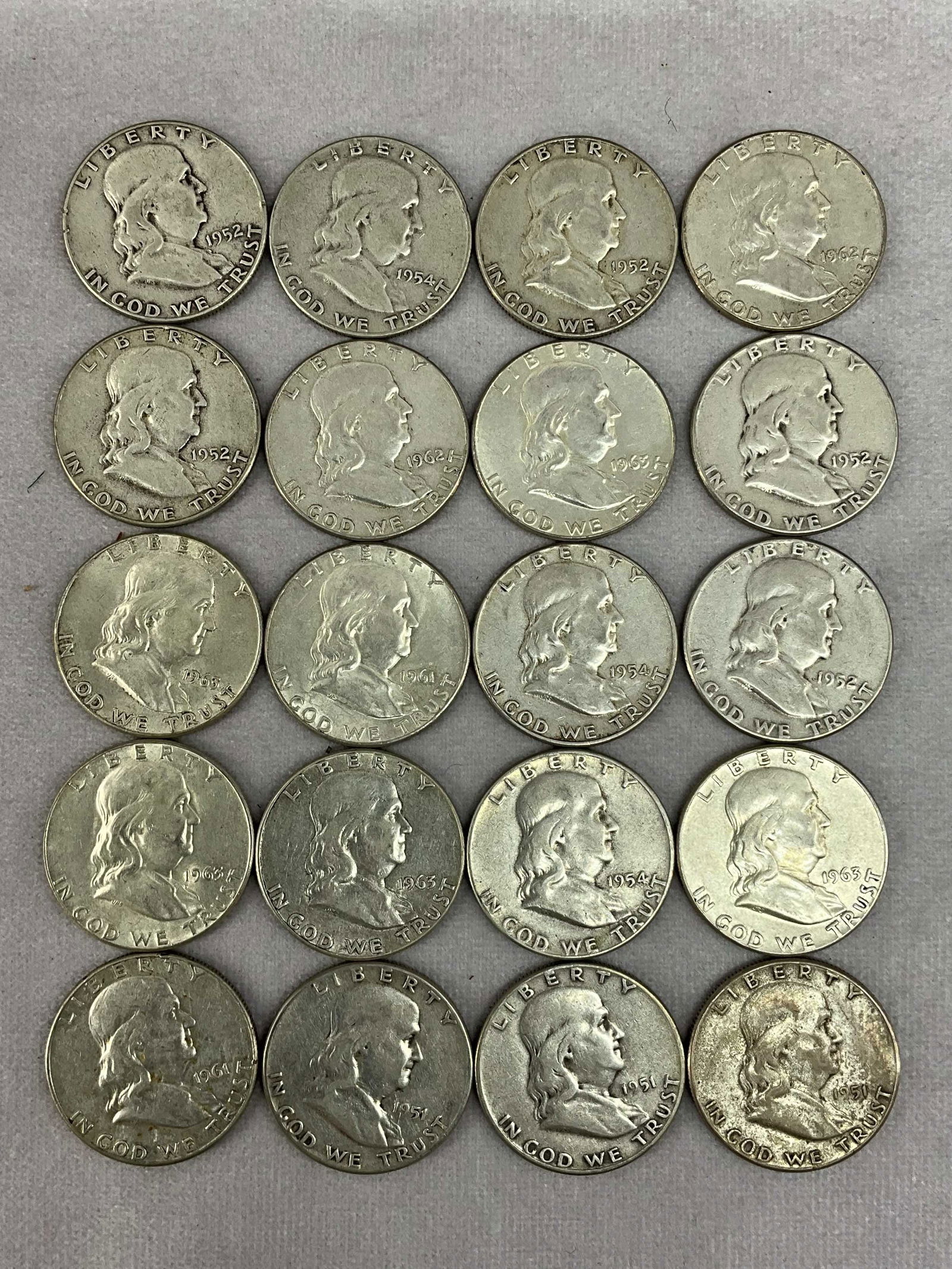1950's & 1960's Ben Franklin Half Dollars, 20 (1 of 4)