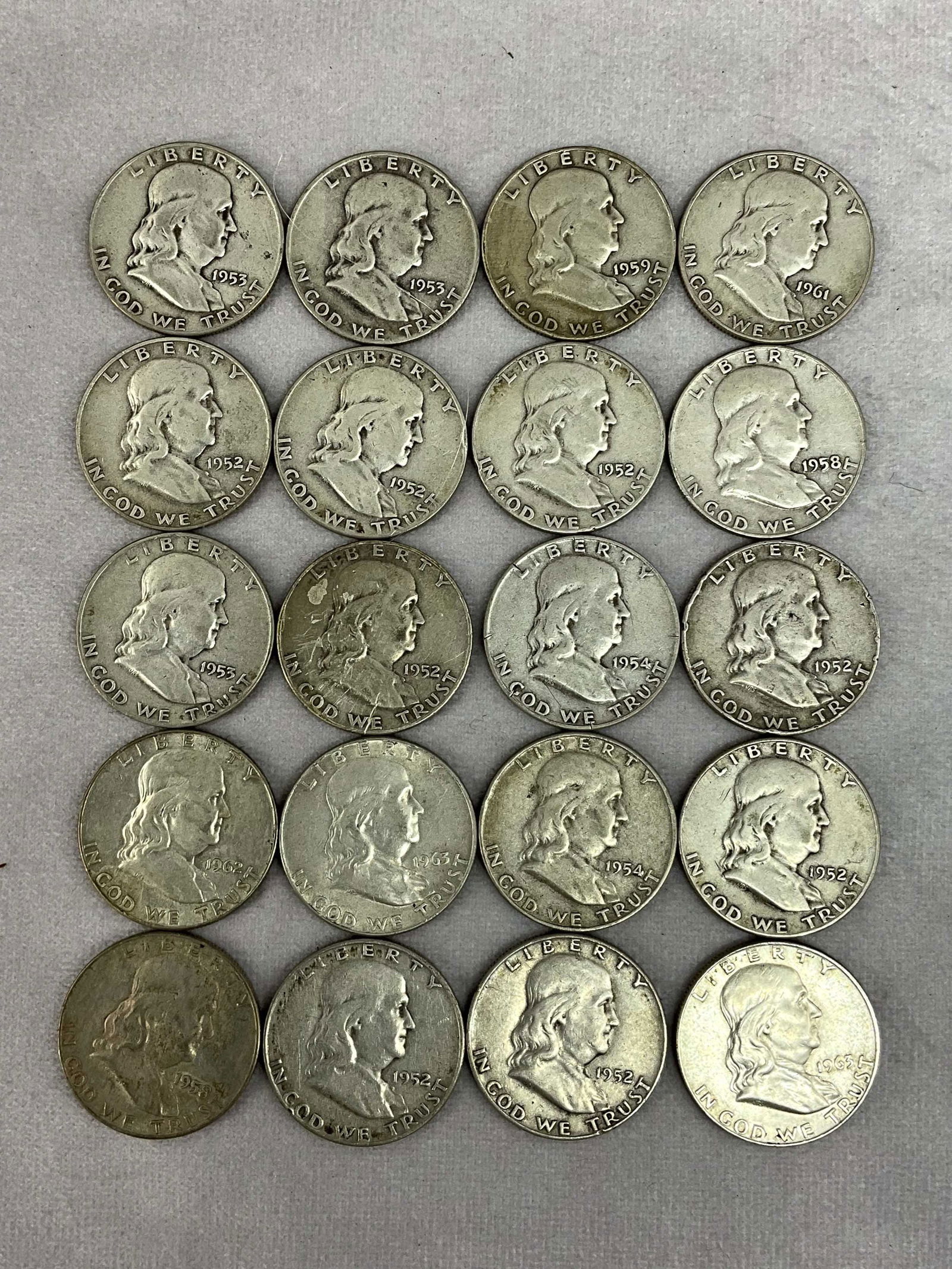 1950's & 1960's Ben Franklin Half Dollars, 20 (1 of 4)