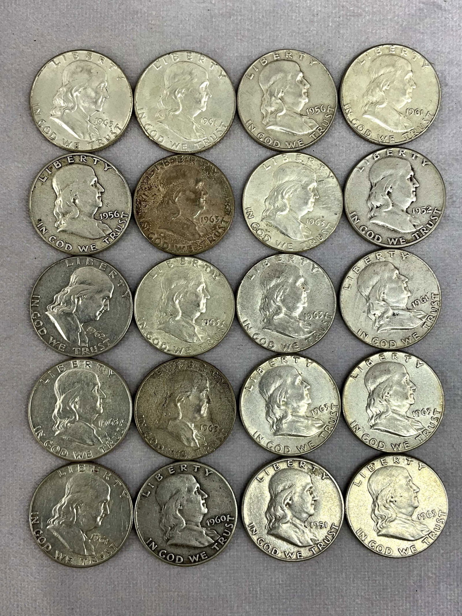 1950's & 1960's Ben Franklin Half Dollars, 20 (1 of 4)