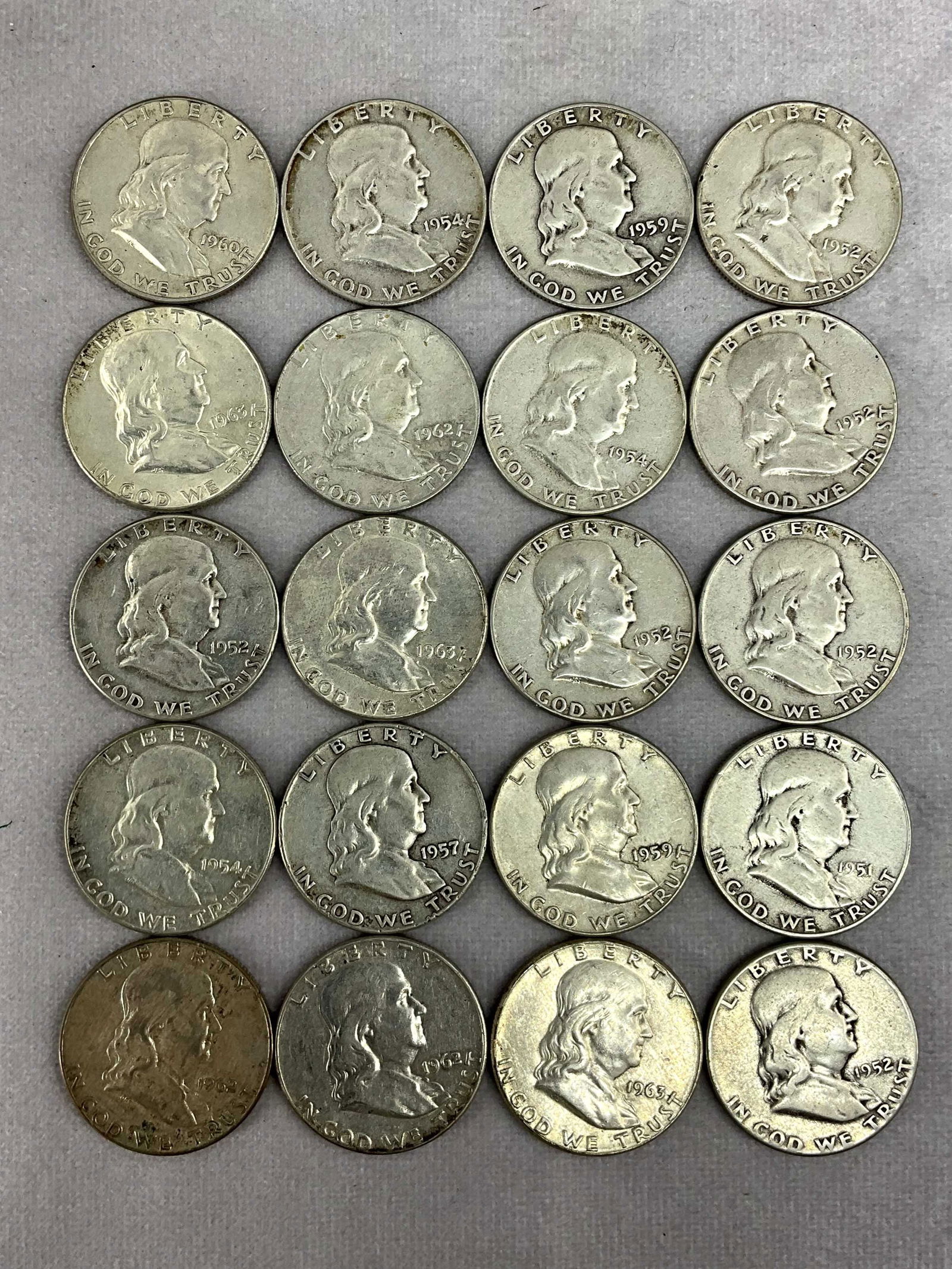 1950's & 1960's Ben Franklin Half Dollars, 20 (1 of 4)