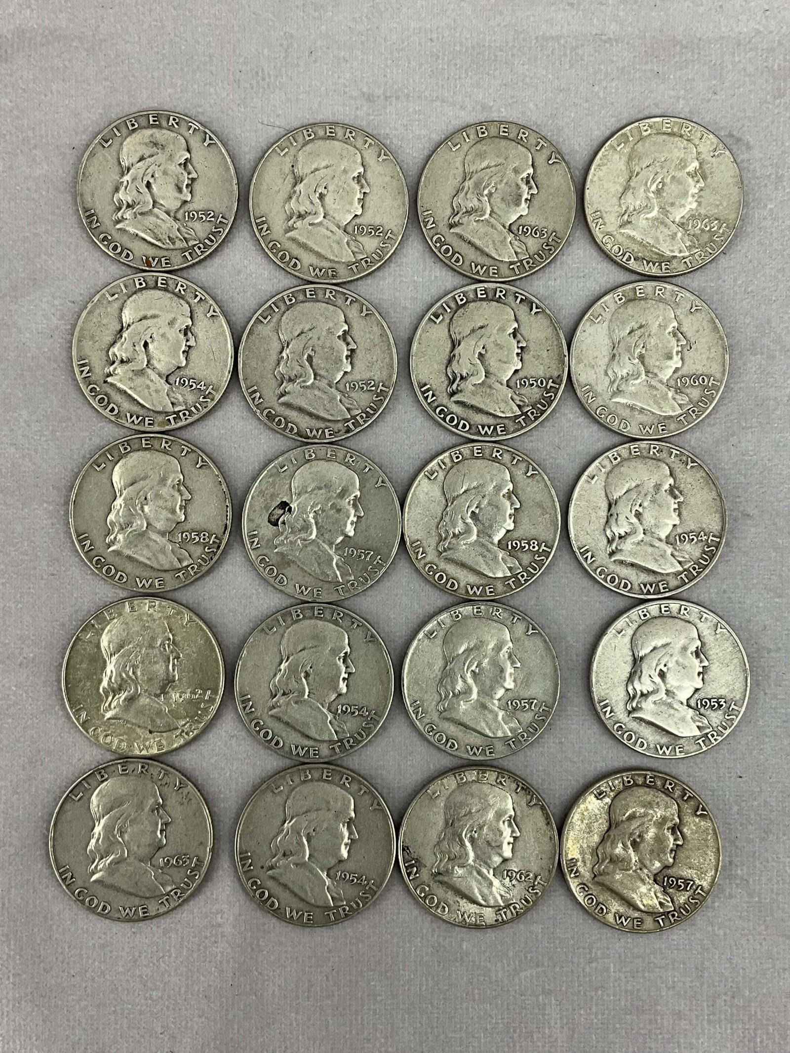 1950's & 1960's Ben Franklin Half Dollars, 20 (1 of 4)