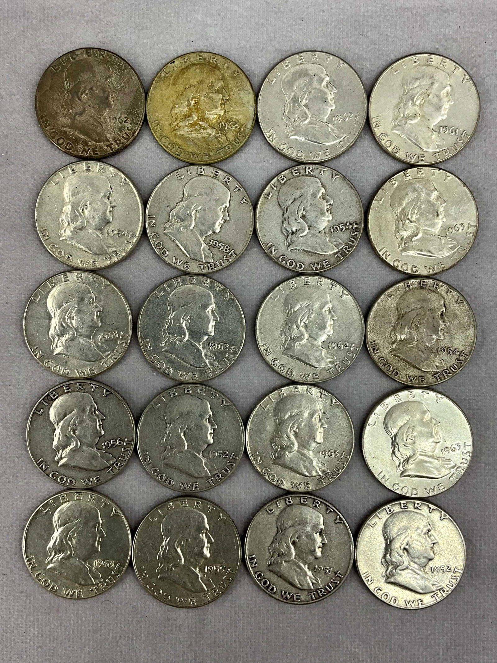 1950's & 1960's Ben Franklin Half Dollars, 20 (1 of 4)