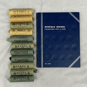 Buffalo Nickels, 11 Rolls & Partial Book
