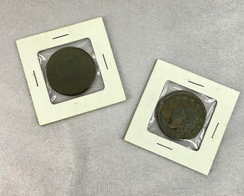 2 Coronet Large Cents