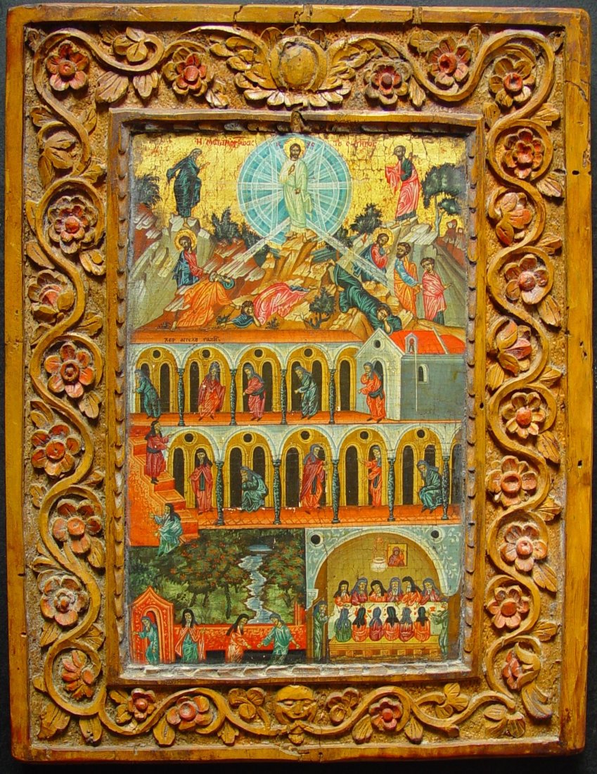 Monastery of Sinai with Tabor, Greek Icon, 1900 - 1950 (1 of 6)