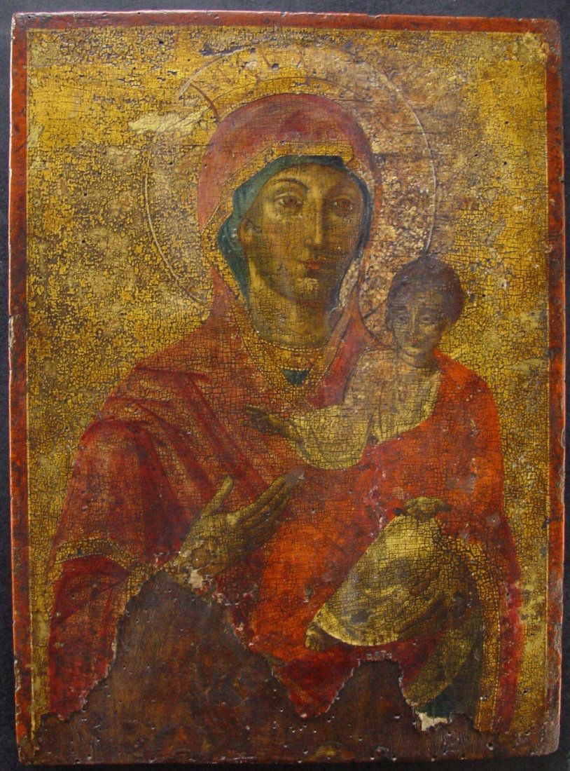 Mothergod of Hodegetria, 17/18th century, Greec Icon. (1 of 4)
