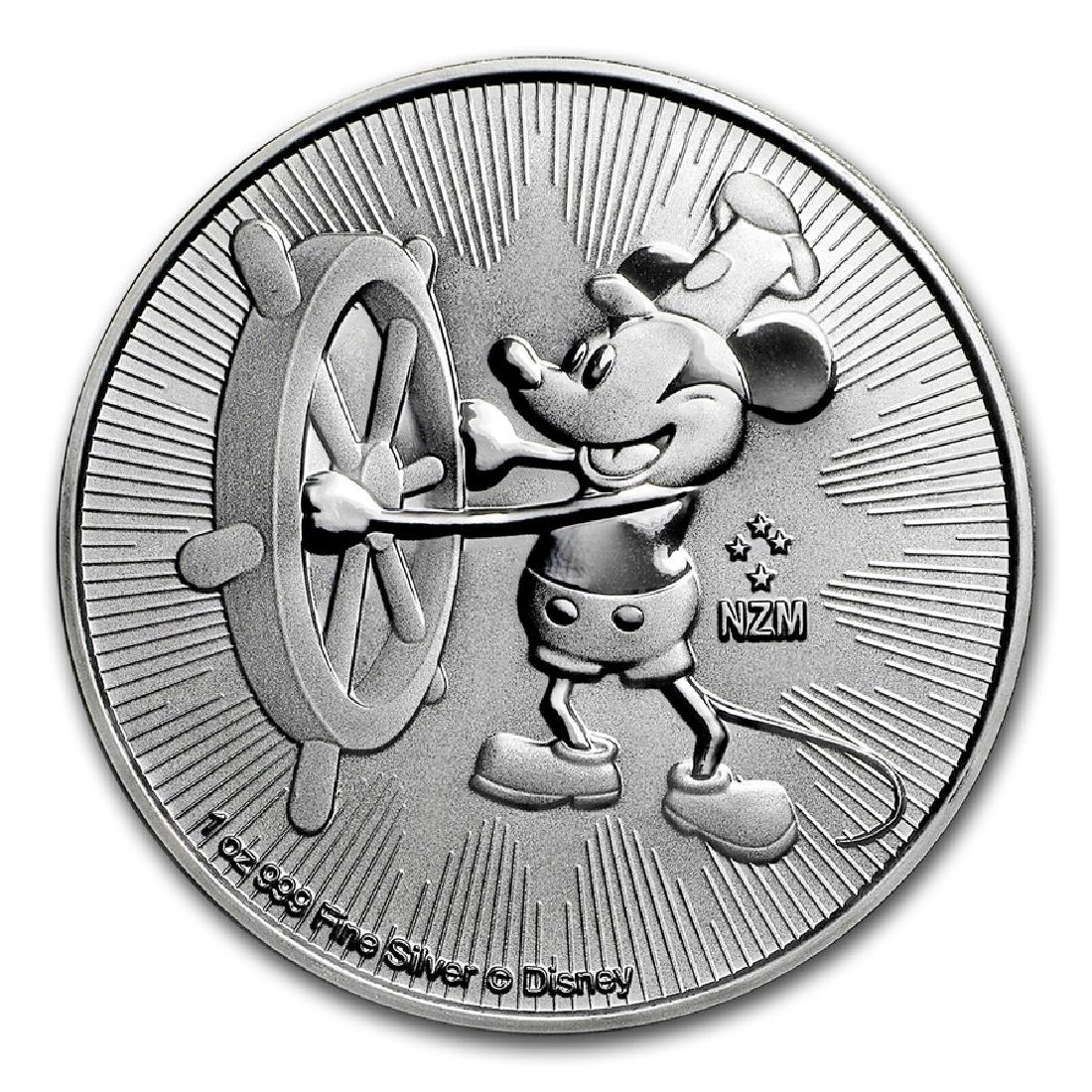 2017 $2 Disney Steamboat Willie Niue Silver Coin: One 2017 $2 Disney Steamboat Willie Niue Silver Coin.