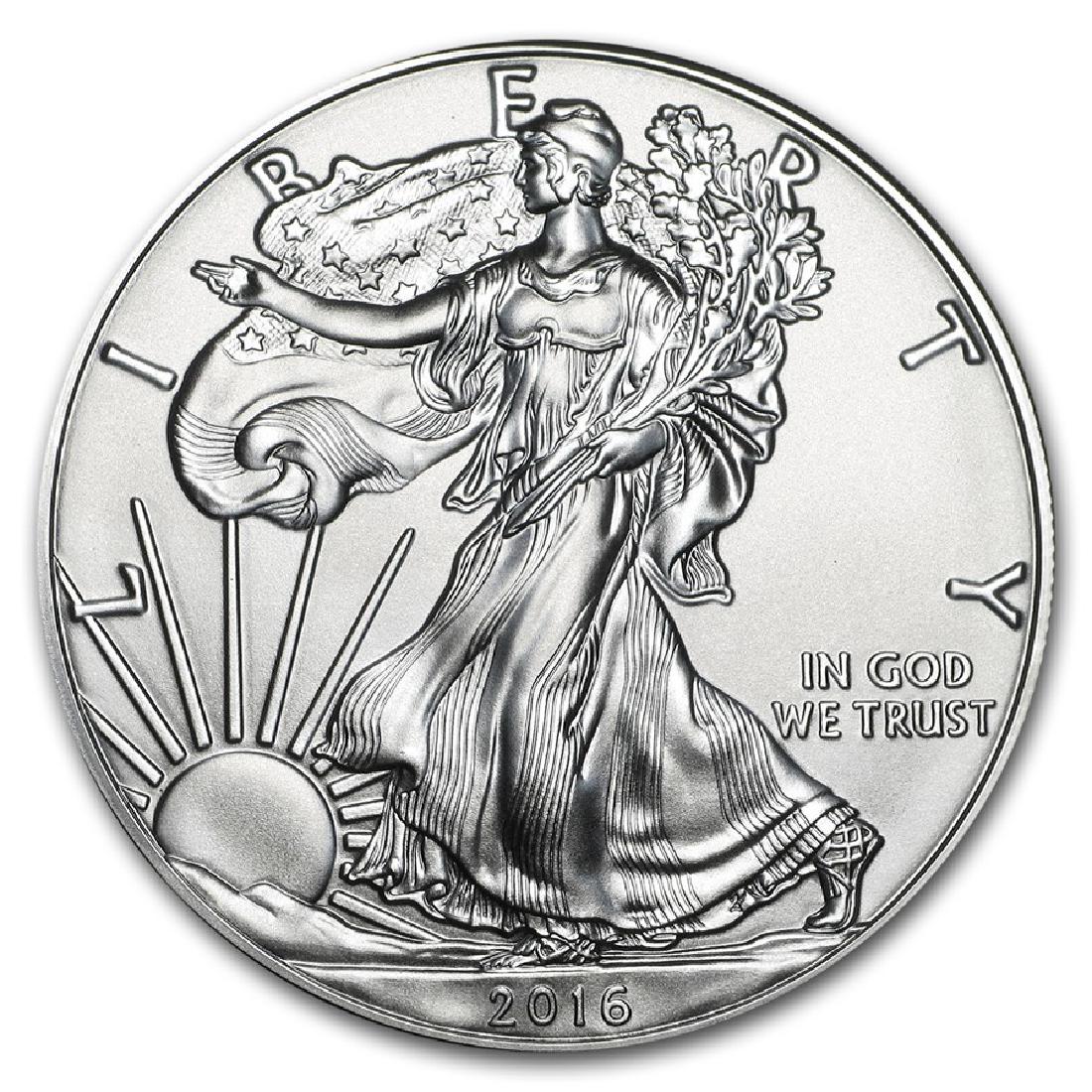 2016 1 oz American Eagle Silver Coin: One 2016 1 oz American Eagle Silver Coin.