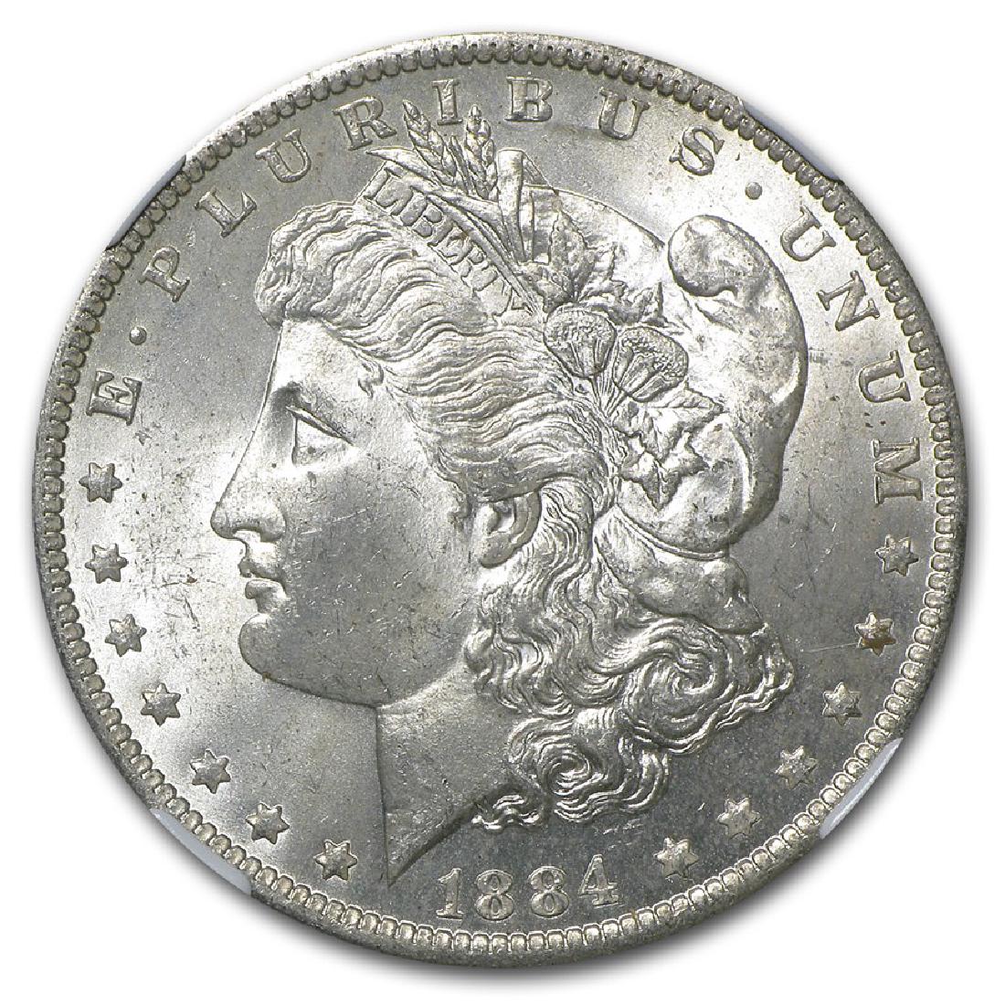 1884-O $1 Morgan Silver Dollar Coin NGC MS64: One 1884-O $1 Morgan Silver Dollar Coin NGC MS64.